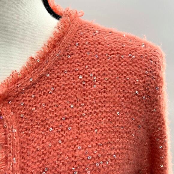 NWOT Sioni Wool Blend Knit Cardigan  Sequins S Jacket MSRP $129 Old Money - Picture 7 of 12